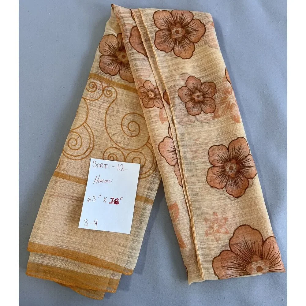 Hanmei Beige Orange Floral Scarf 63